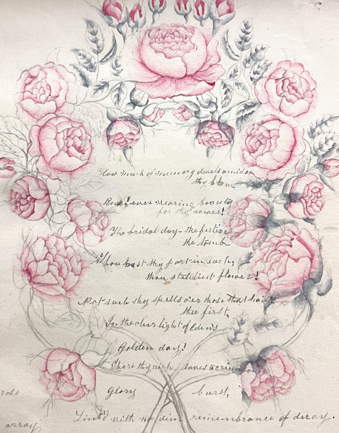 Passing Away | Victorian Memorial with Hand Painted Roses
