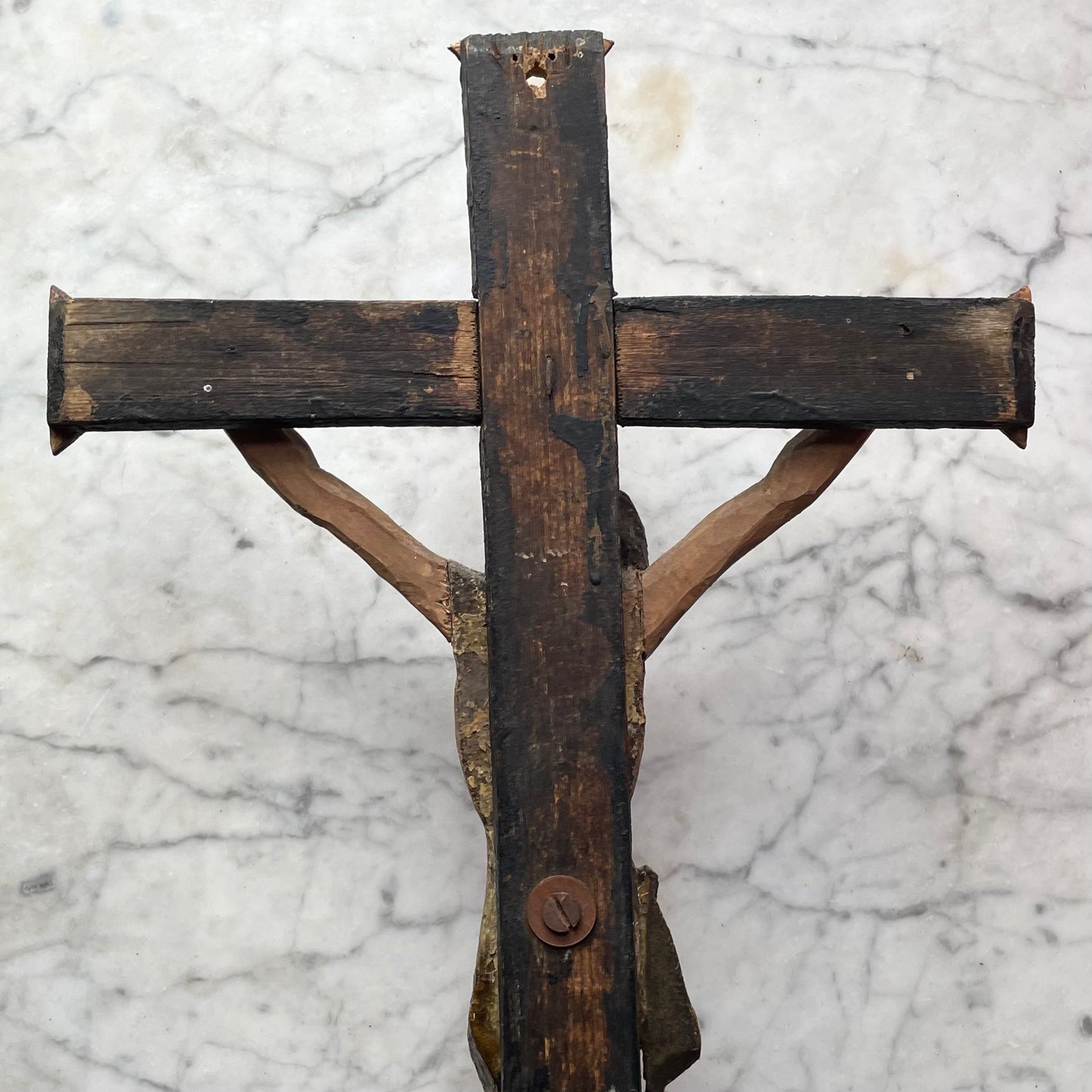 Antique Folk Art Crucifix
