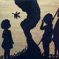 Burning Autumn Leaves | Antique Silhouette