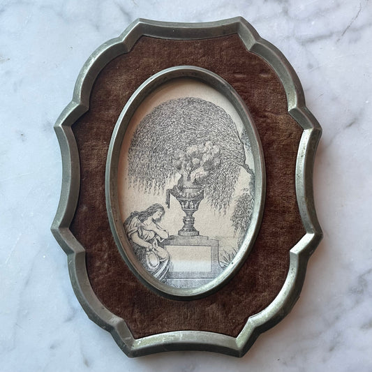 Weeping Willow | Miniature Victorian Mourning Engraving