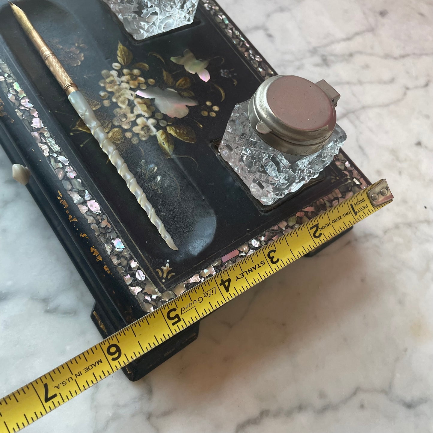 Victorian Mother of Pearl Inlaid Desk Set