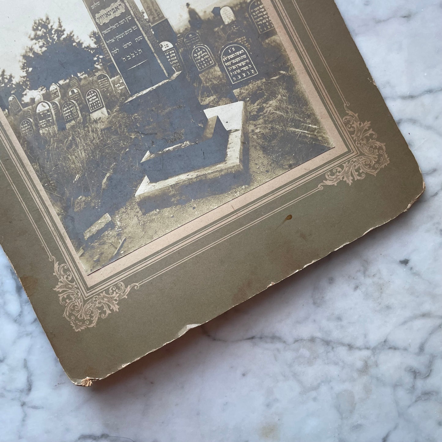 Antique Jewish Cemetery Cabinet Card for a Rabbi | 1906