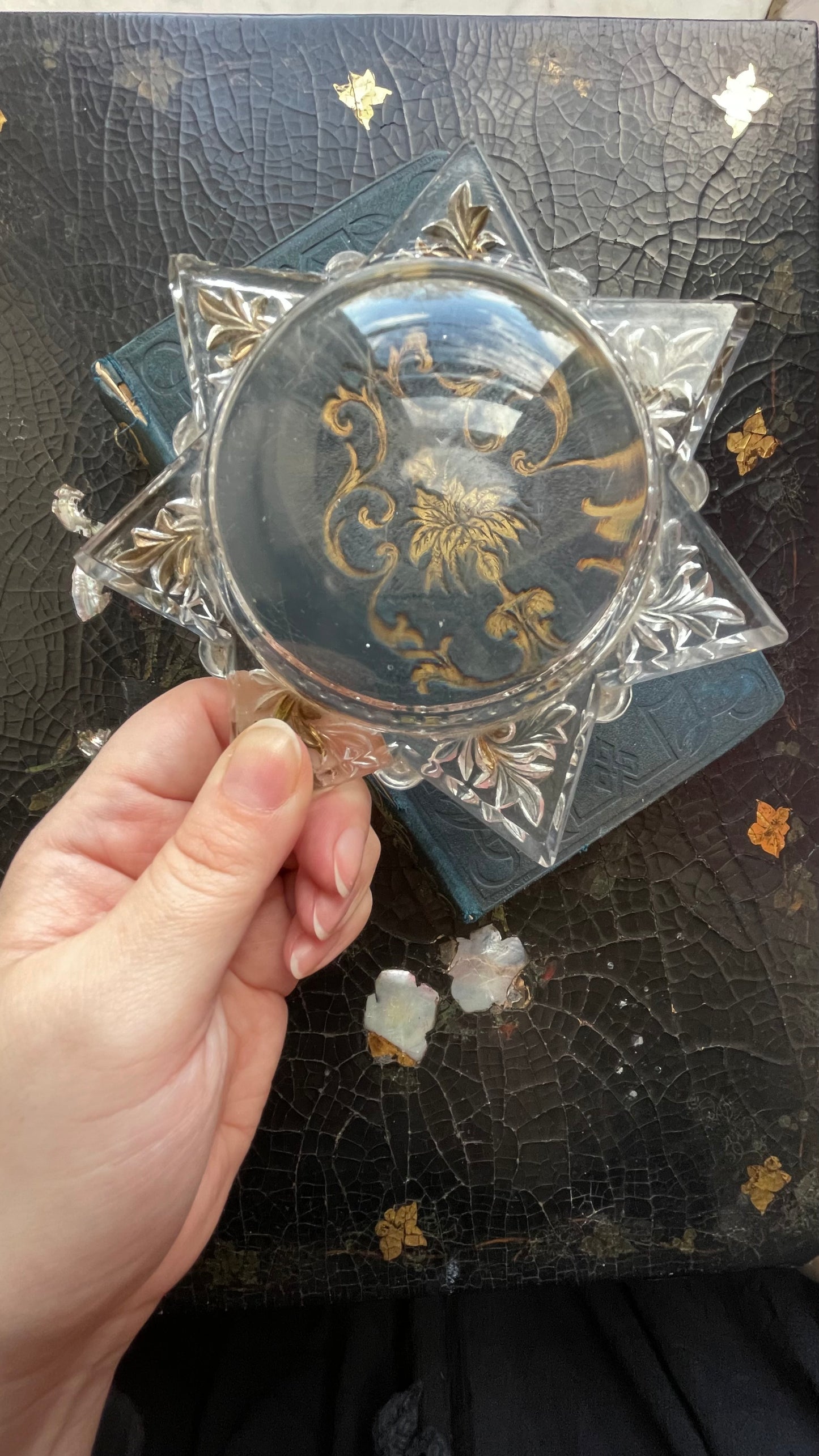 Antique Star Shaped Magnifying Paperweight