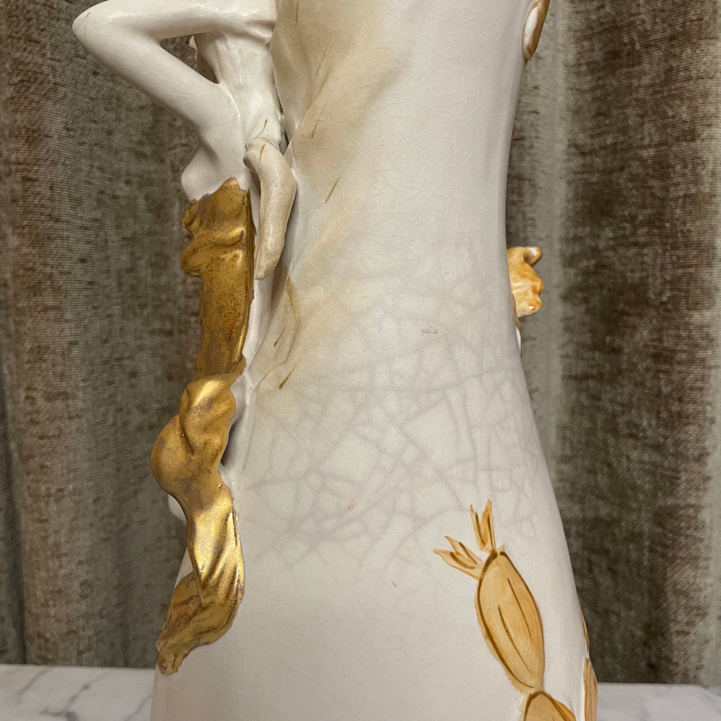 Art Nouveau Revival Royal Dux Style Vase with Nymph