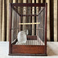 Large Victorian Wooden Bird Cage | Rectangle Shape with Perch and Feeders