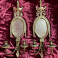 Vintage Baroque Revival Sconces with Mirrors & Candleholders