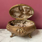 Art Nouveau Brass Jewelry Box with Lotus Blossoms