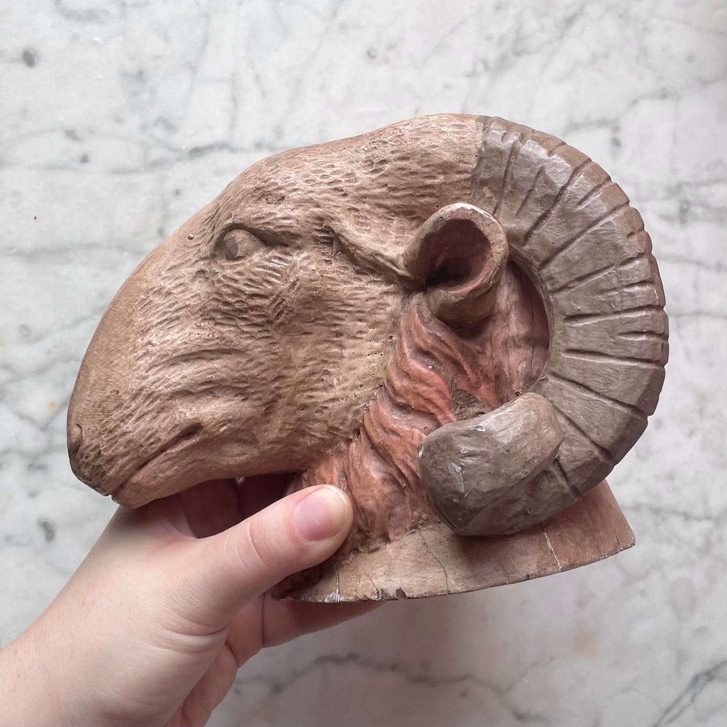 Antique Neoclassical Rams Heads