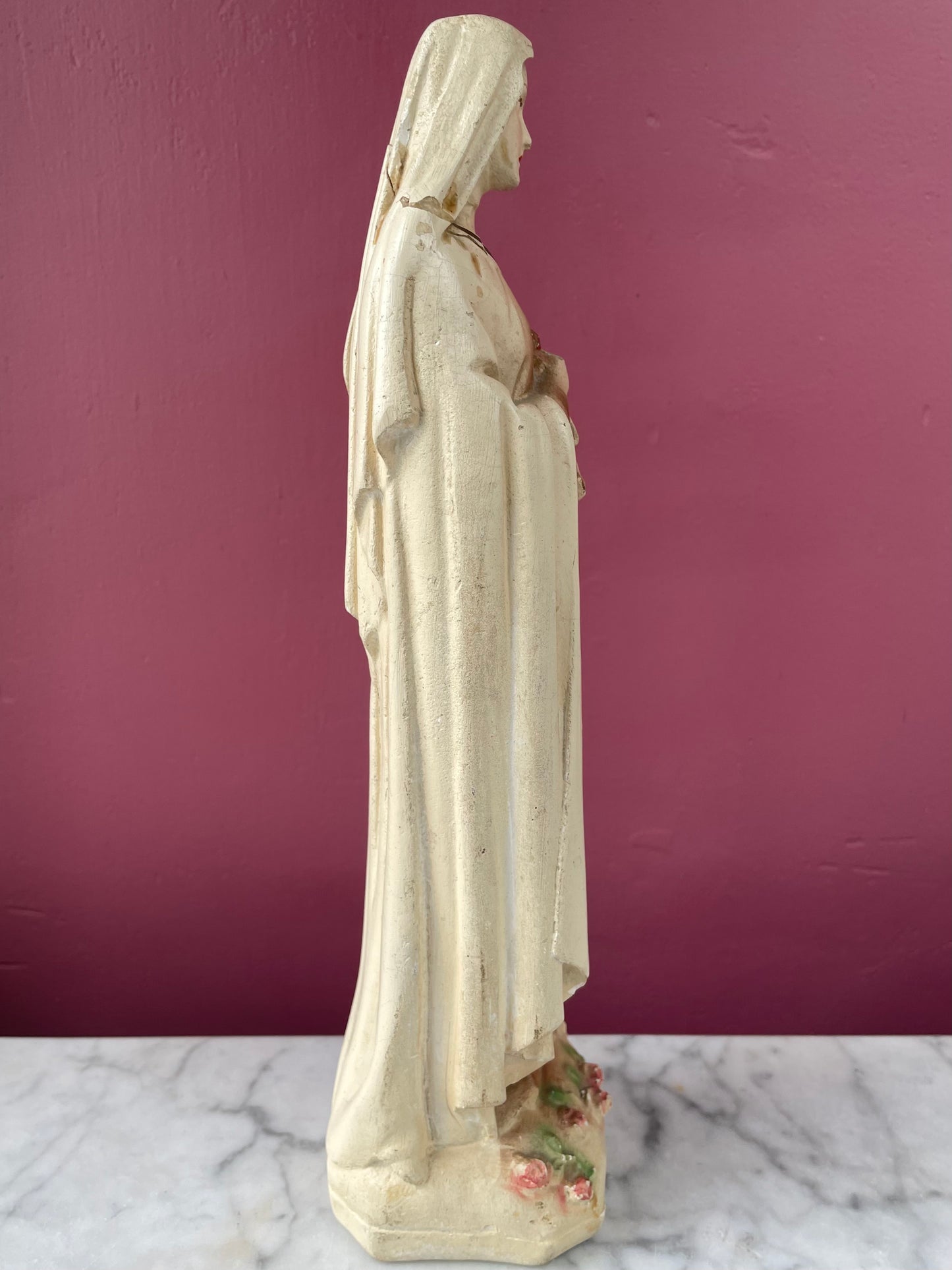 Vintage Chalkware Statue of Saint Thérèse of Lisieux