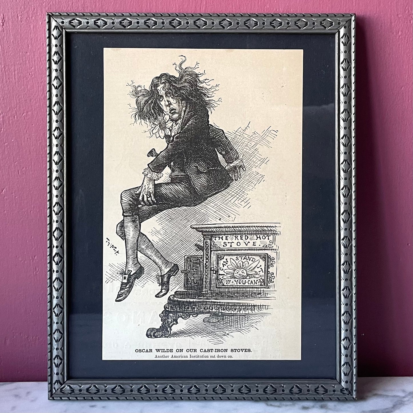 Antique Oscar Wilde Cartoon | Harper’s 1882 | Cast Iron Stoves