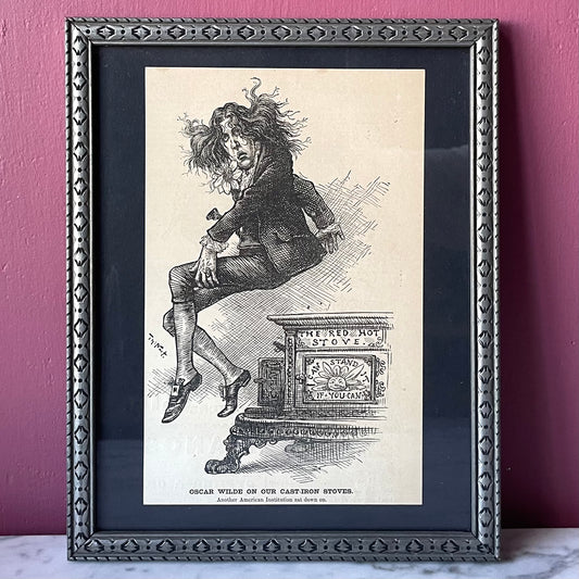 Antique Oscar Wilde Cartoon | Harper’s 1882 | Cast Iron Stoves