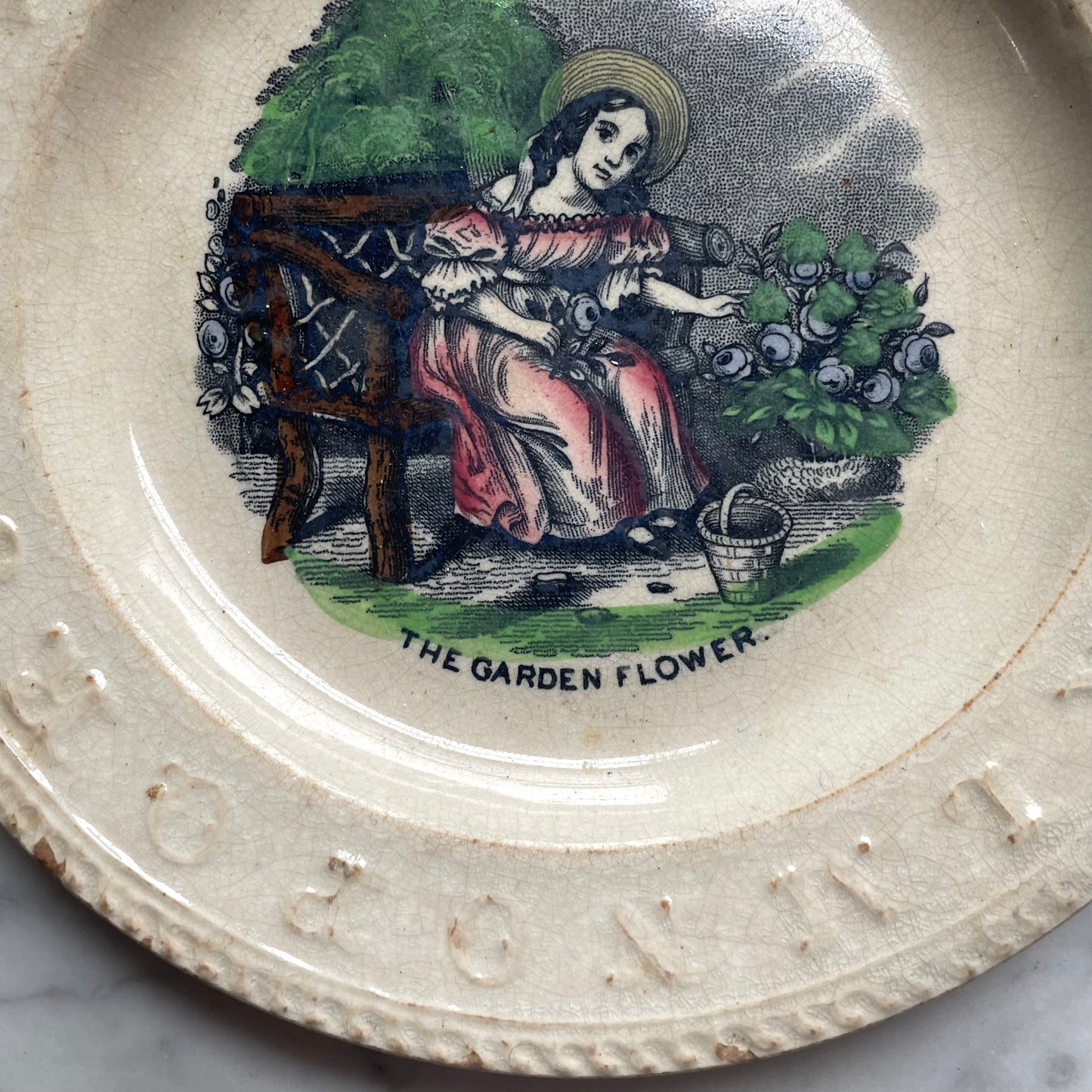 Antique Child’s Plate | The Garden Flower
