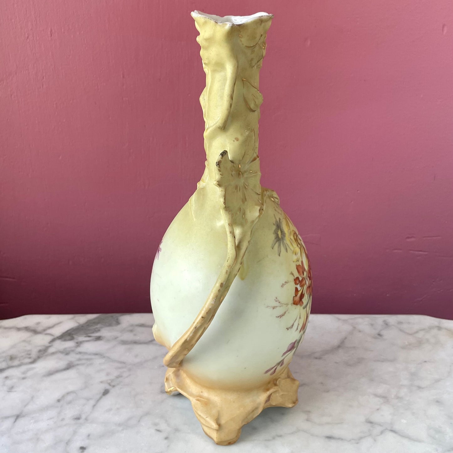 Antique Art Nouveau Floral Vase
