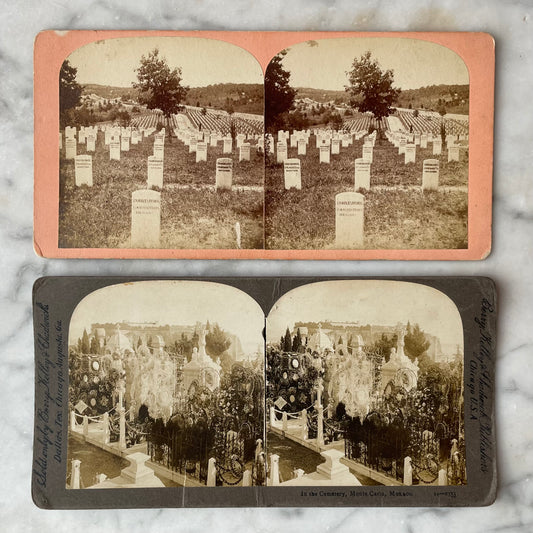 Antique Cemetery Stereocards