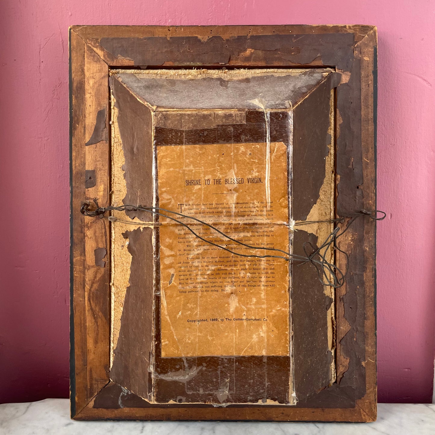Antique Shadow Box Shrine to the Blessed Virgin