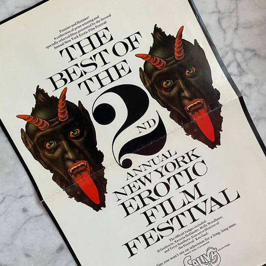 Best of the 2nd Annual New York Erotic Film Festival 1972 | Original Poster with Krampus Die Cuts