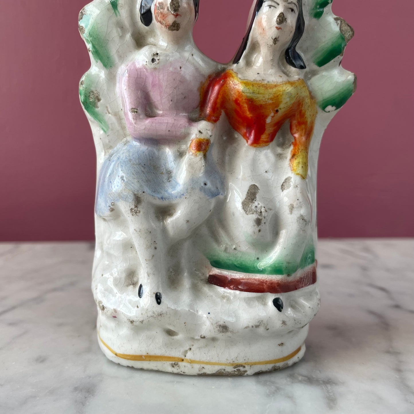 Antique Staffordshire Figure of Two Women