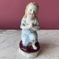 Victorian Praying Child Painted Bisque Figure