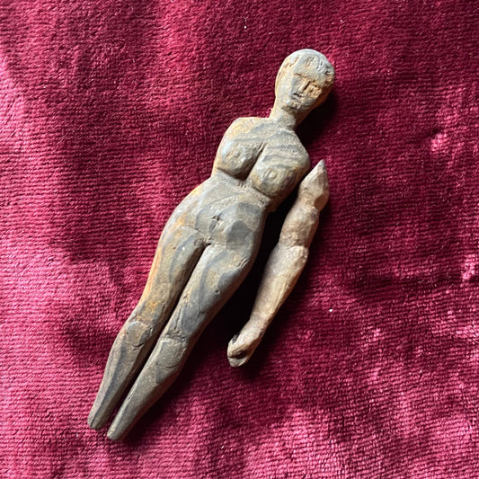 Curvy Lady | Antique Carved Wood Folk Art Doll