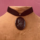 French Jet Cameo on Velvet Choker