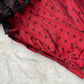 Victorian Heart Shaped Red Silk & Black Mesh Blouse