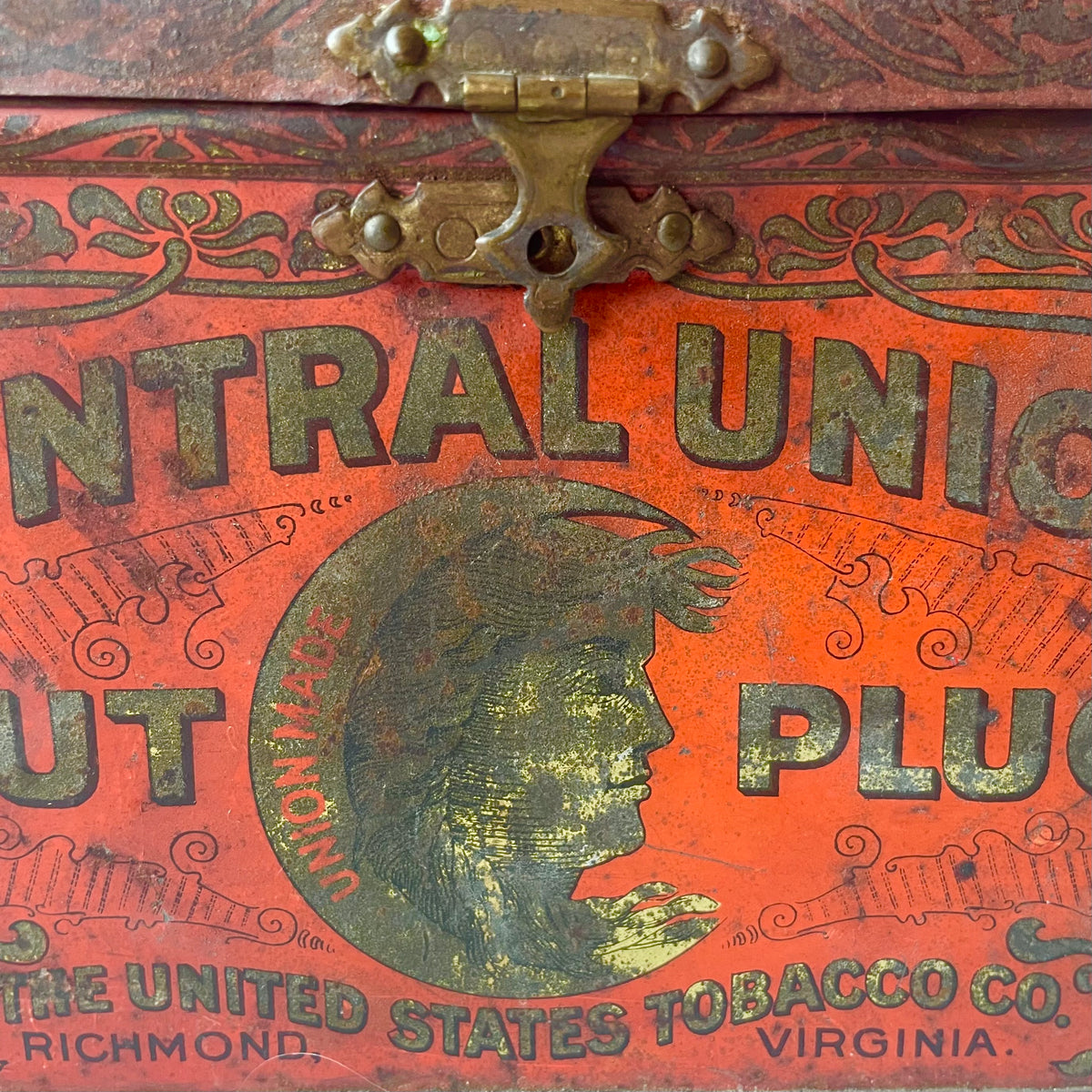 Victorian Central Union Cut Plug Tobacco Tin