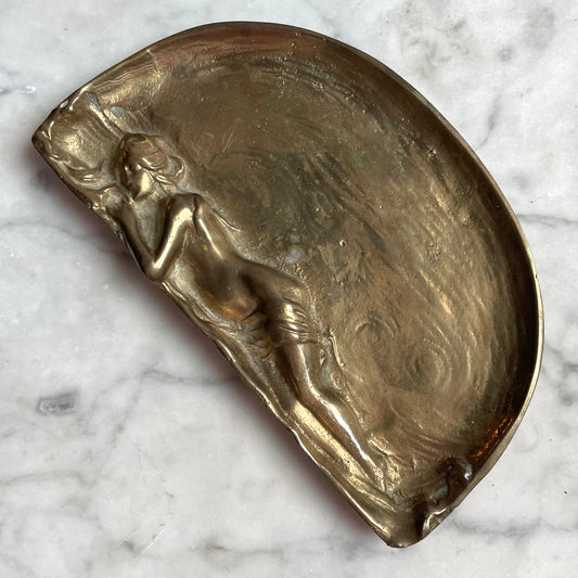 Antique Art Nouveau Brass Pin Dish
