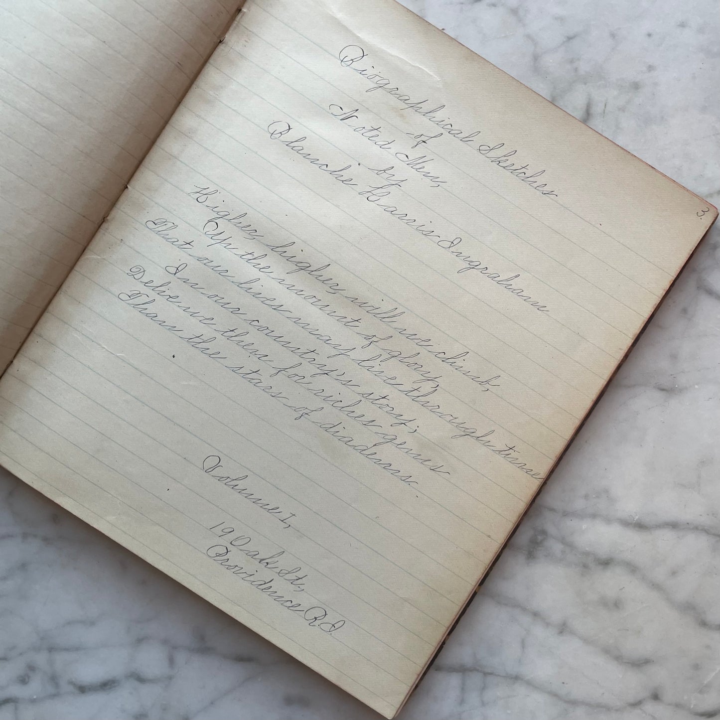 Victorian Schoolgirl’s Notebook | Biographical Sketches of Notable Men & Women |1889