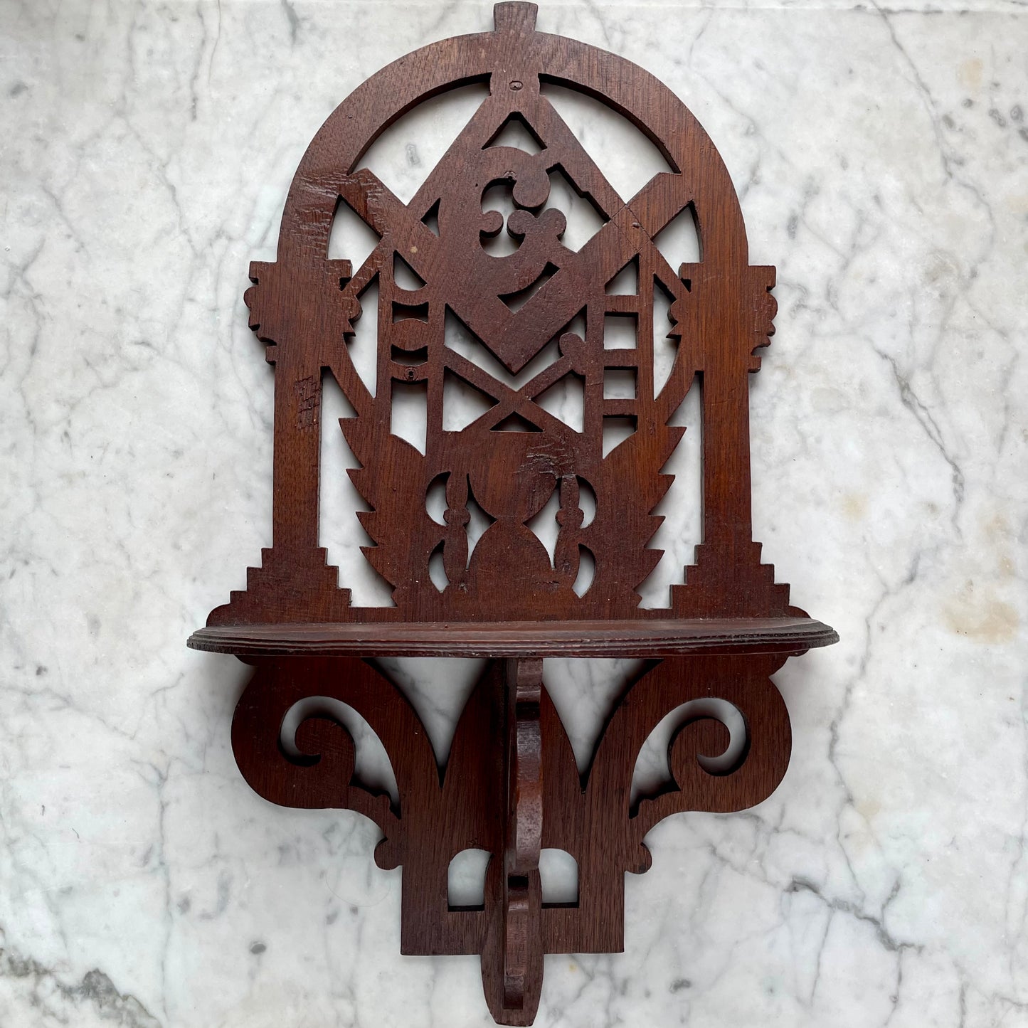 Antique Masonic Scroll Saw Shelf