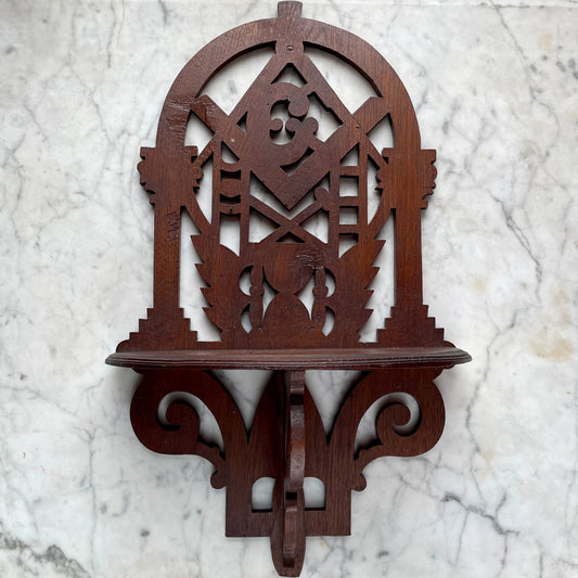 Antique Masonic Scroll Saw Shelf