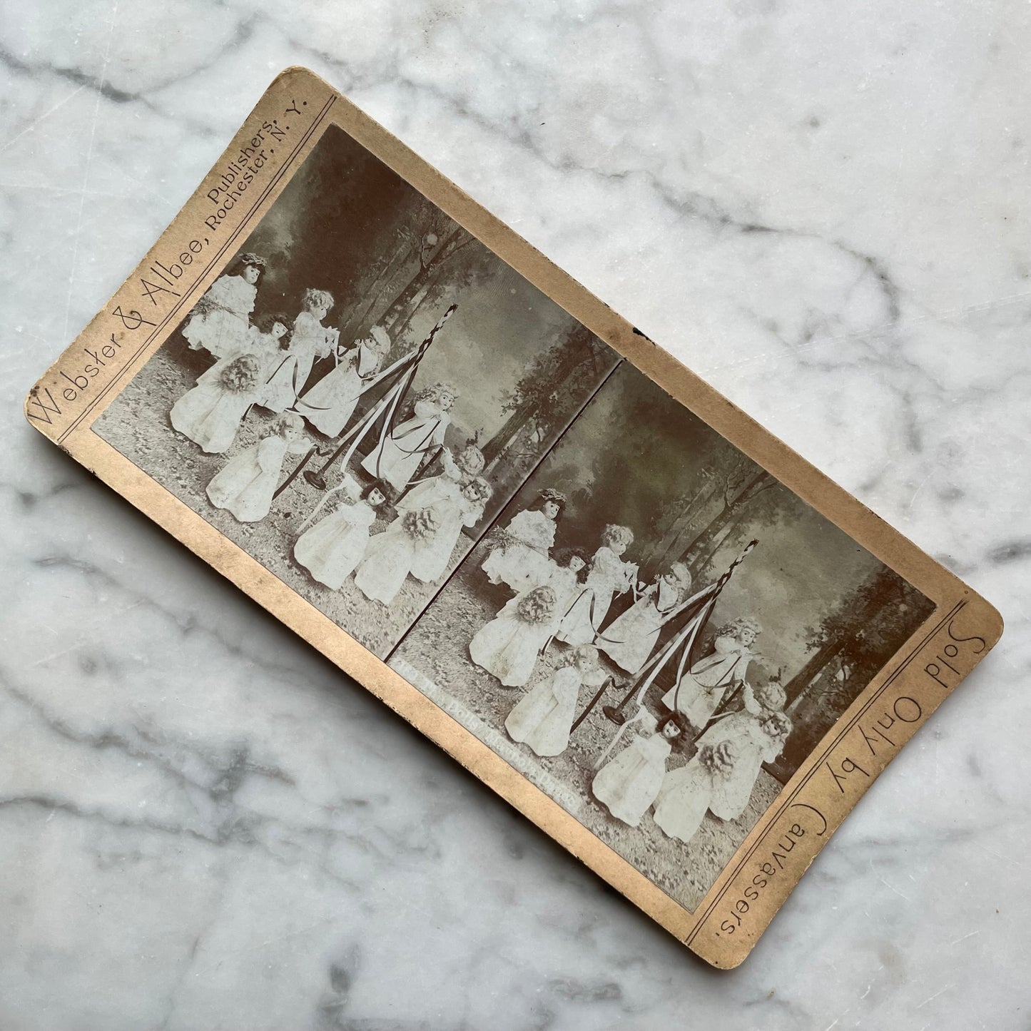 The Dolls’ May Queen | Antique Stereocard