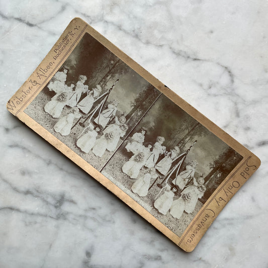 The Dolls’ May Queen | Antique Stereocard