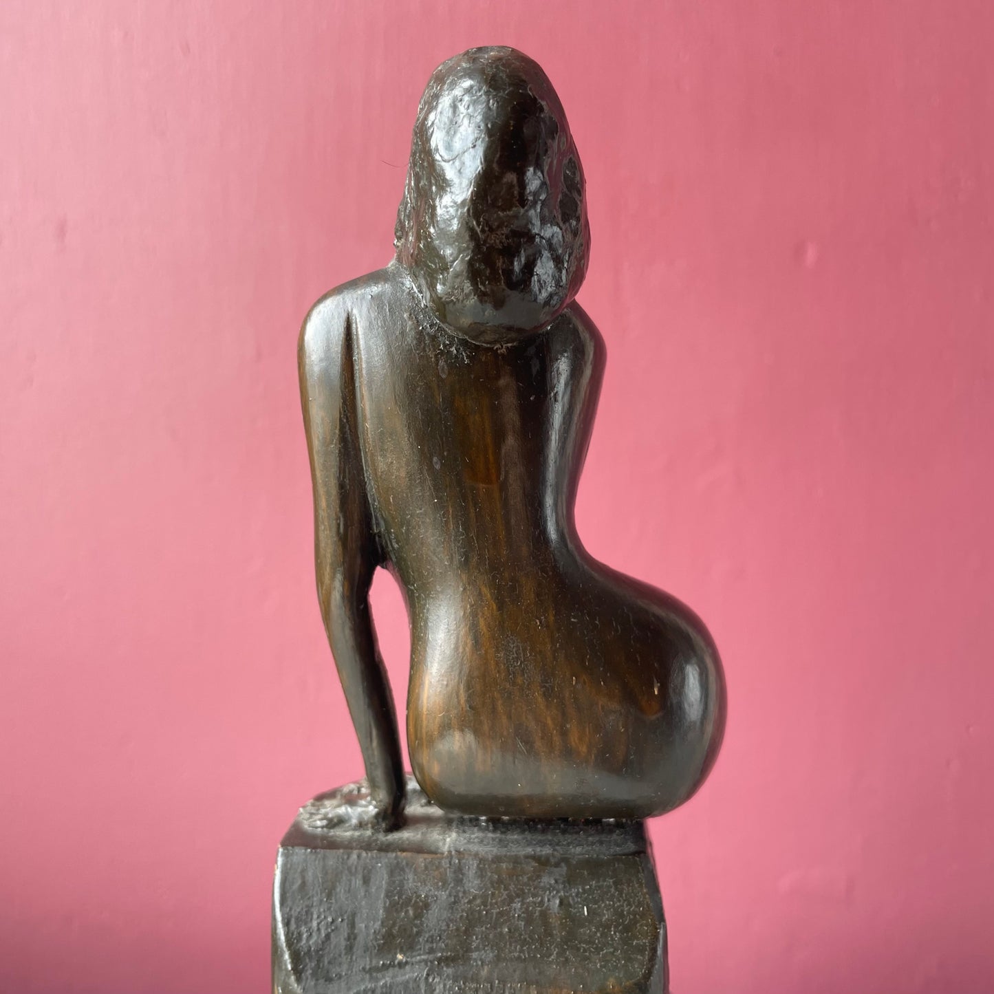 Vintage Carved Wood Nude Statuette