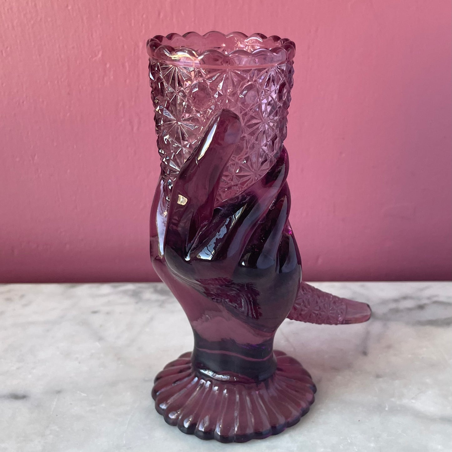 Victorian Amethyst Glass Hand Vase