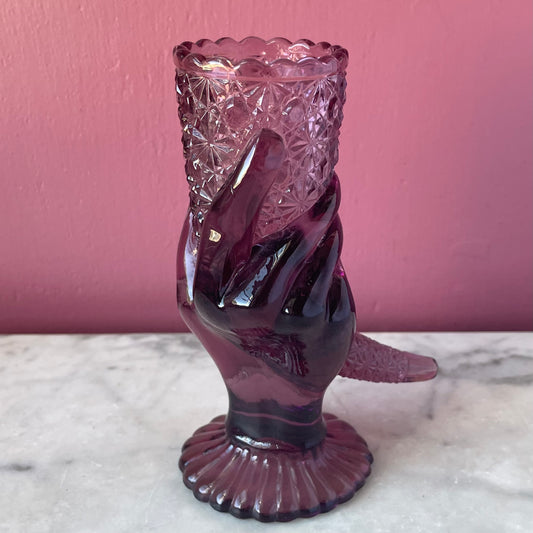 Victorian Amethyst Glass Hand Vase