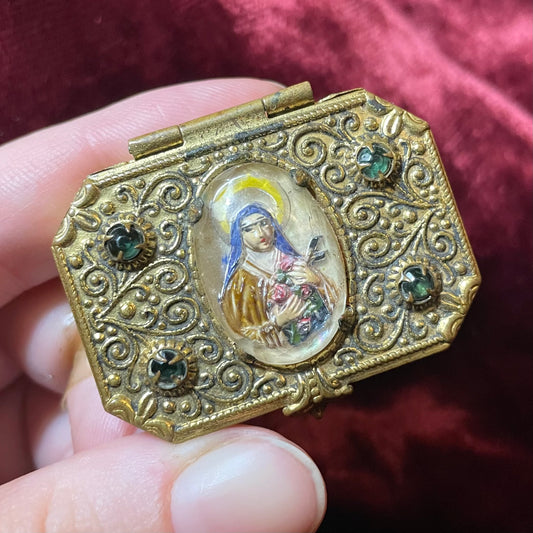 Antique Saint Thérèse de Lisieux Rosary Box