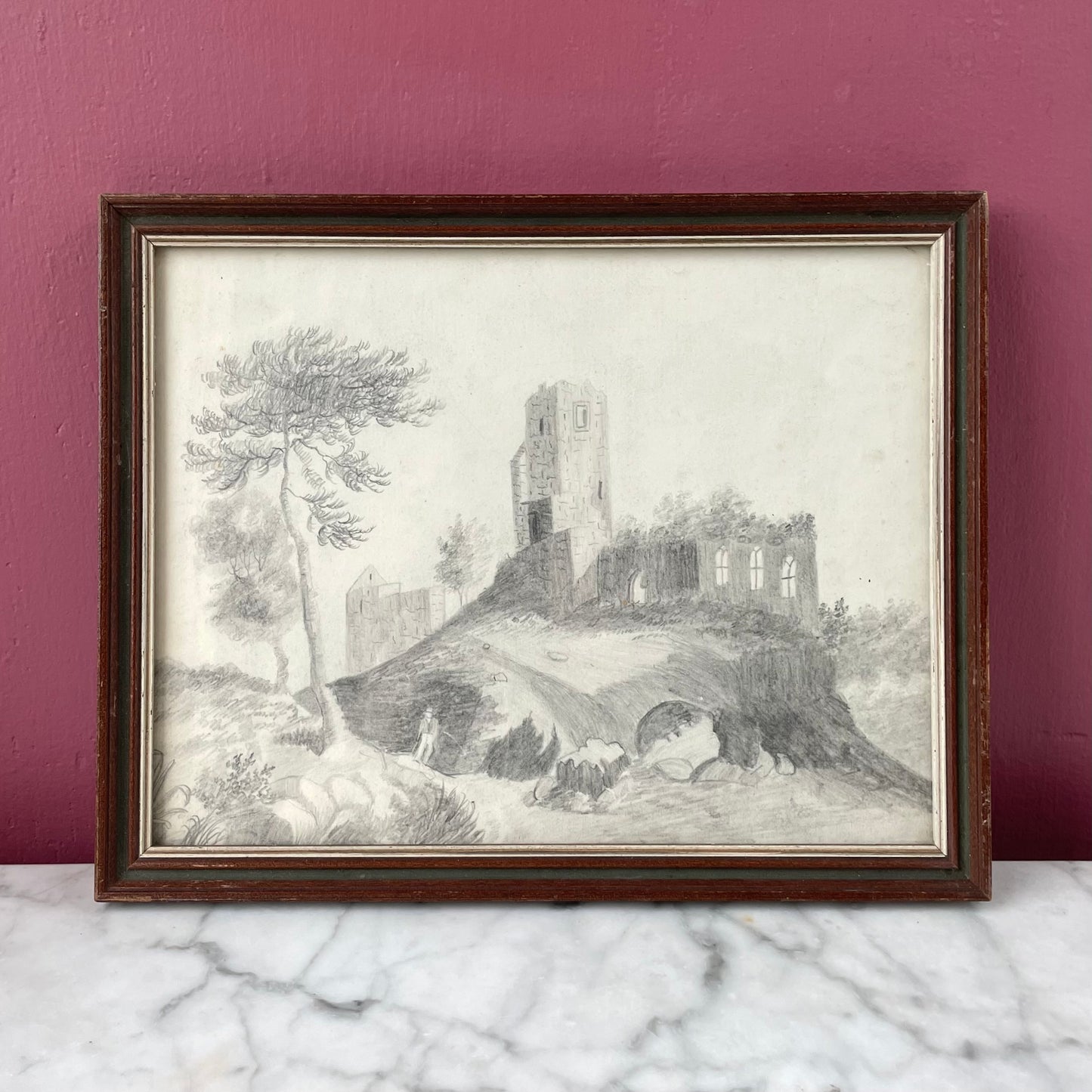 Victorian Framed Castle Sketch