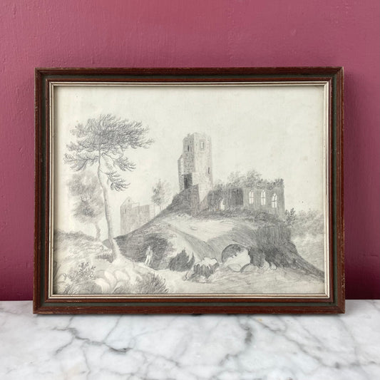 Victorian Framed Castle Sketch