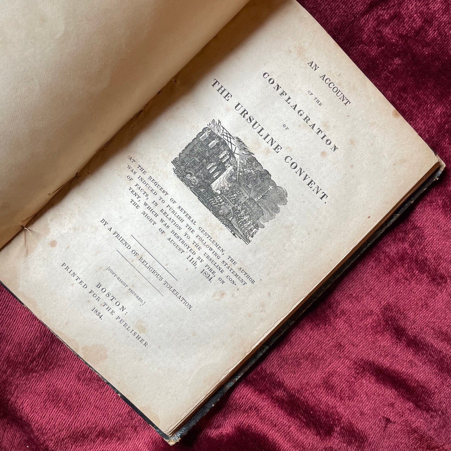 An Account of the Conflagration of the Ursuline Convent | 1834