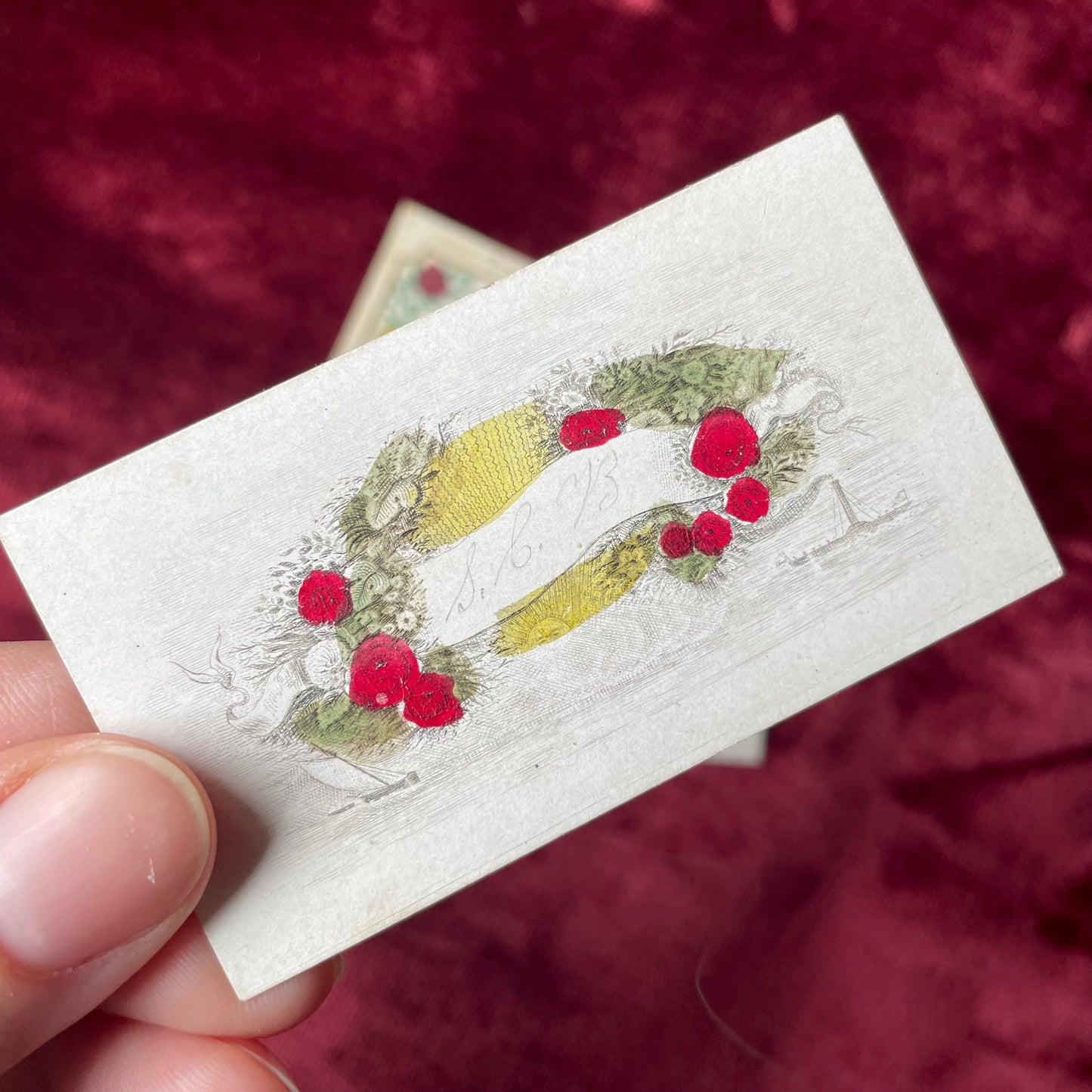 Early Victorian Hand Colored Calling Cards
