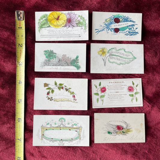 Early Victorian Hand Colored Calling Cards