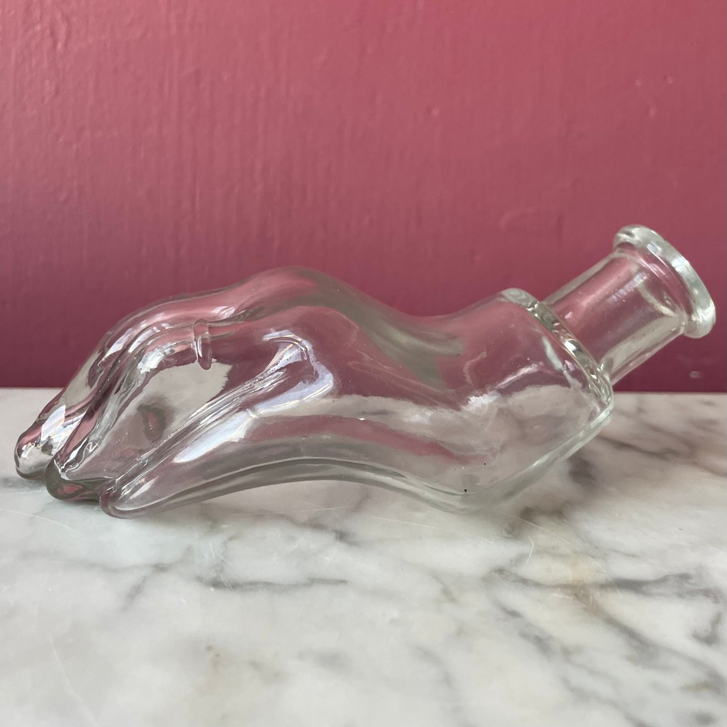 Antique Hand Shaped Glass Bottle