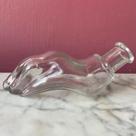 Antique Hand Shaped Glass Bottle