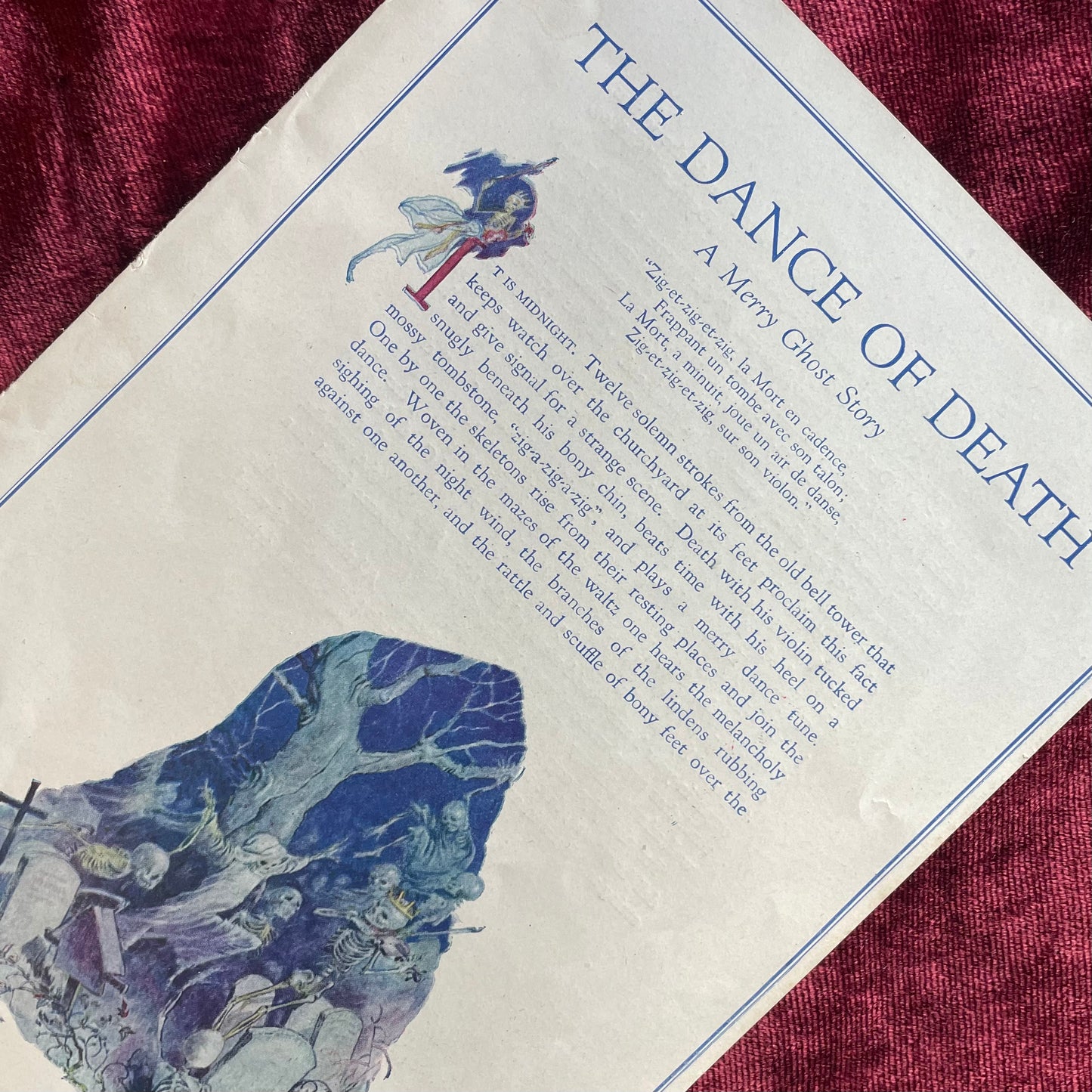 La Danse Macabre | Antique Estey Organ Ad | Halloween Collectible