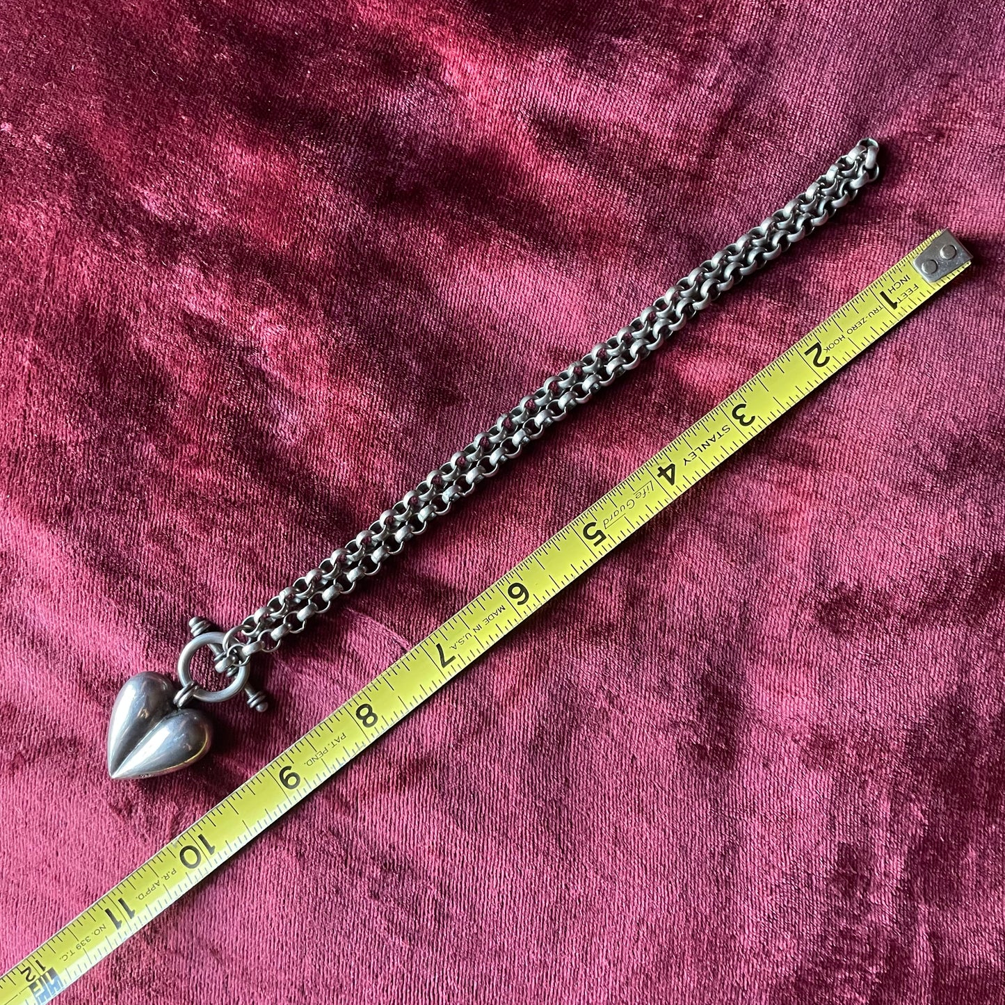 Victorian Style Vintage Sterling Silver Heart Pendant on Chain