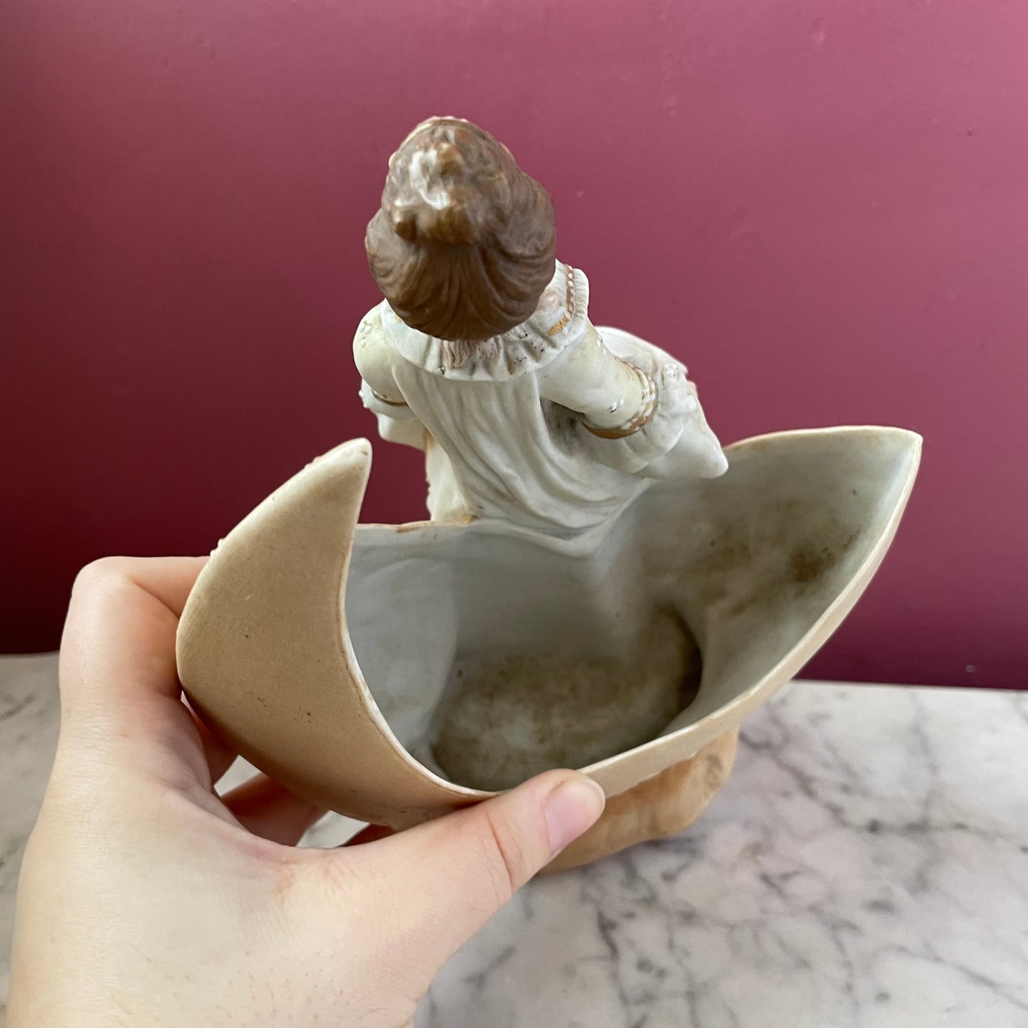 Victorian Bisque Figures with Crescent Moons