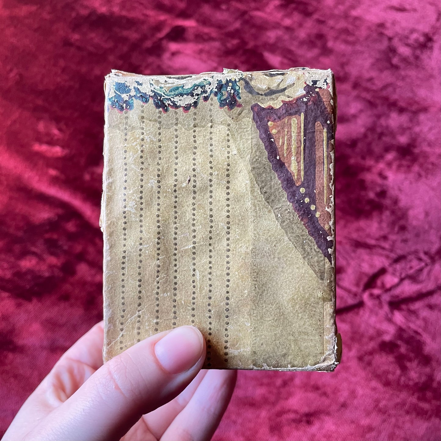 Antique Miniature Wallpaper Box with Locks of Hair | 1825