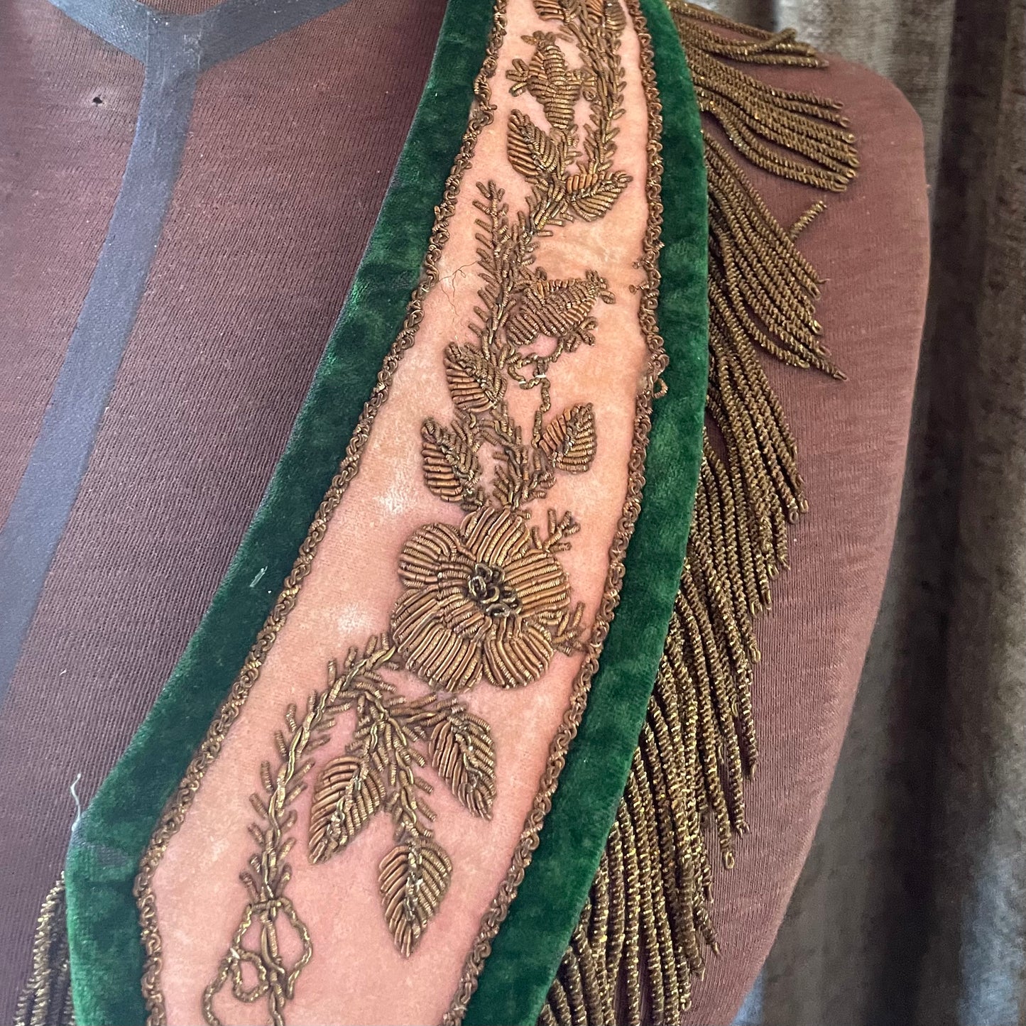 Antique Independent Order of Odd Fellows Embroidered Collar