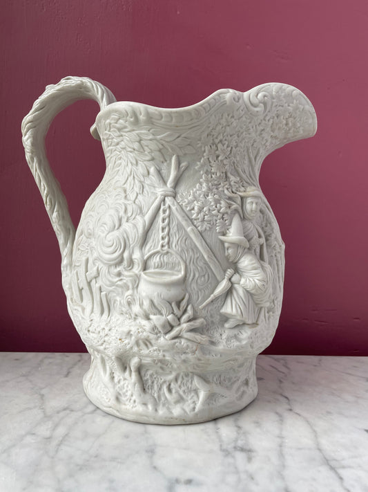 Antique Witch | Jones & Walley Stoneware Pitcher | “Gipsey” Pattern
