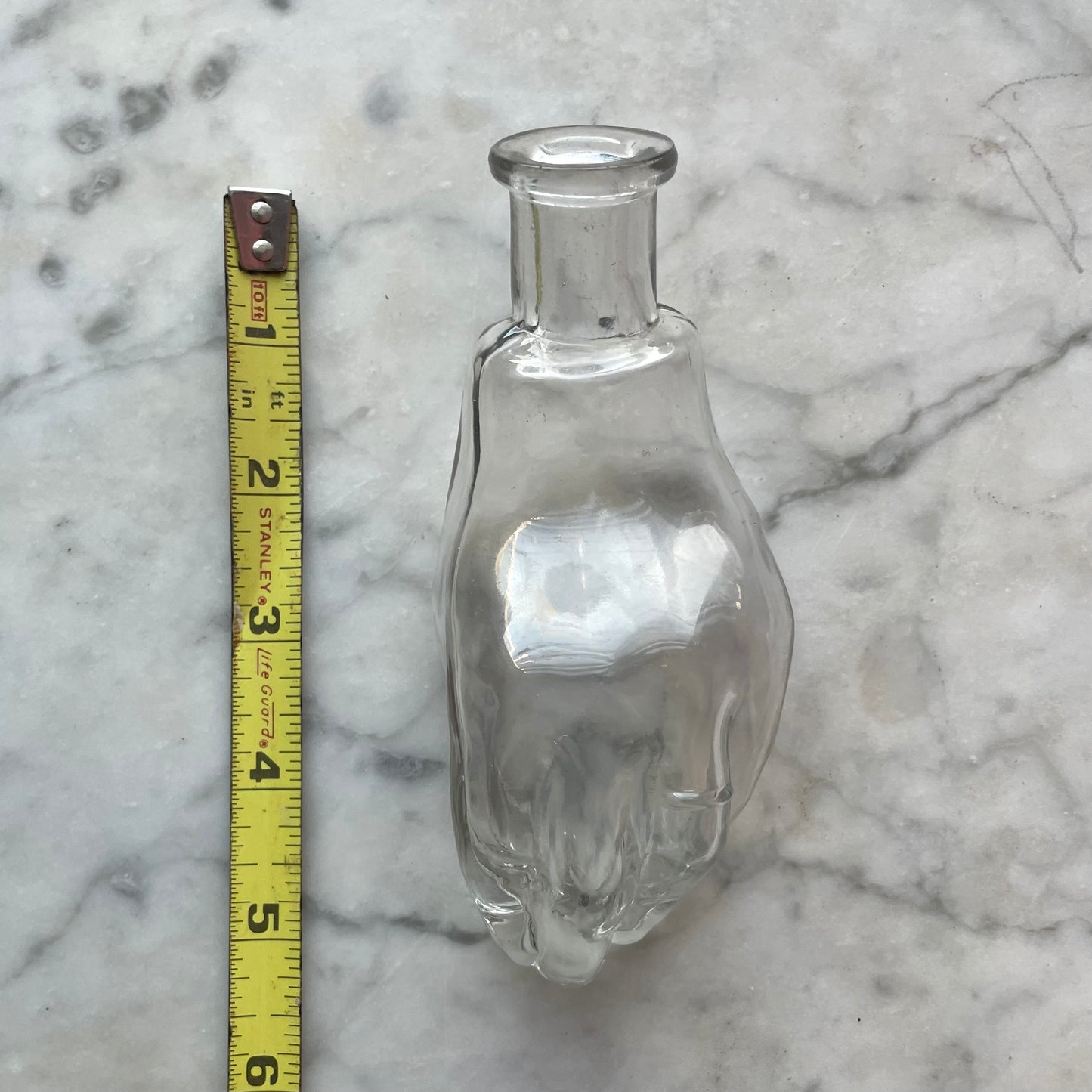 Antique Hand Shaped Glass Bottle